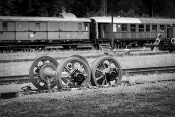 Fototapeta na wymiar SCHLUCHSEE, GERMANY - JULY 19 2018: Schluchsee Train Station in the Middle of the Black Forest