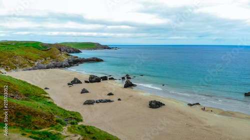 Famous Beach In Scotland Sango Sands At Durness Aerial View Famous Beach In Scotland Sango Sands At Durness Aerial View
