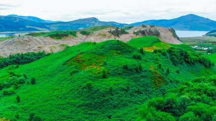 Fototapeta premium Wonderful landscape and green hills around Loch Long in Scotland