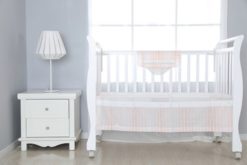 The image of child's bed under the white background
