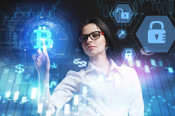 The concept of business, technology, the Internet and the network. A young entrepreneur working on...