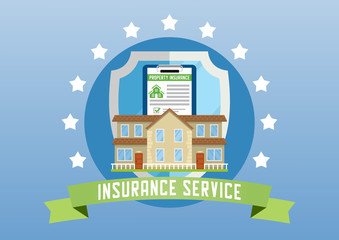 Fototapeta premium House insurance service vector illustration for web design.