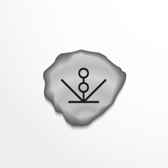 Ancient rune on the stone. Vector illustration.