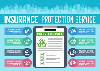 House insurance service vector illustration for web design.