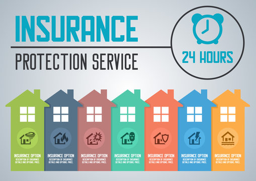 House insurance service vector illustration for web design.