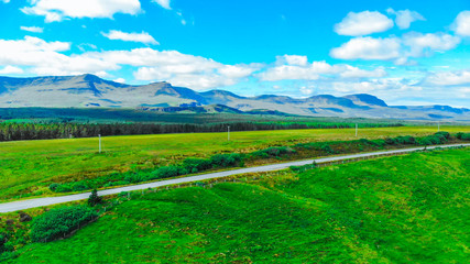 Amazing scenery on the Isle of Skye in Scotland - aerial view
