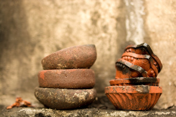 Temple clay lamp