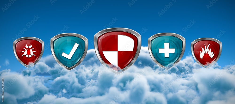 Canvas Prints composite image of red and blue symbols