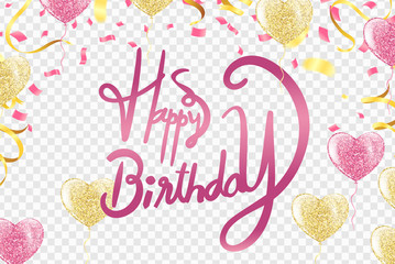 Happy birthday vector Celebration party print design. Handwritten modern brush lettering white background isolated vector