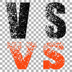 Illustration of concept vs. On isolated transparent background, letters in abstract style. Vector elements for your design.
