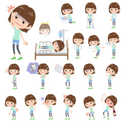 mischievous young  women_sickness