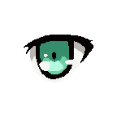 vector pixel art anime eye cartoon