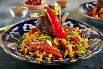 Pilaf, Pilau or Plov with Beef Meat