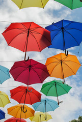 Fototapeta na wymiar Multicolored umbrellas