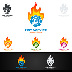 Car Service Logo with Car and repair Concept