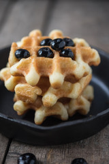 Waffles with blueberries