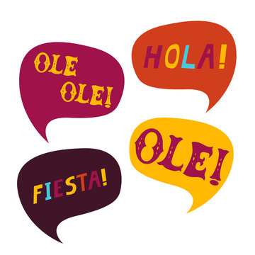 Speech bubble set mexican words