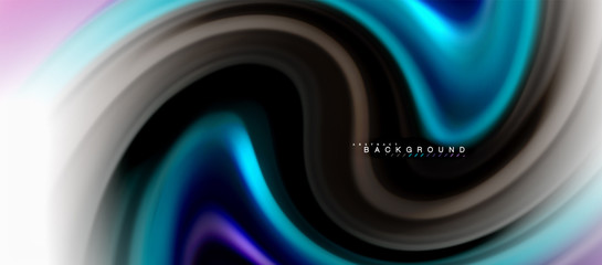 Fluid liquid mixing colors concept on light grey background, curve flow, trendy abstract layout template for business or technology presentation or web brochure cover, wallpaper