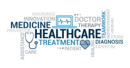 Medicine and healthcare tag cloud