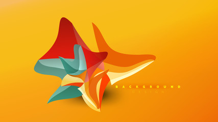 Abstract background - geometric origami style shape composition, triangular low poly design concept. Colorful trendy minimalistic illustration