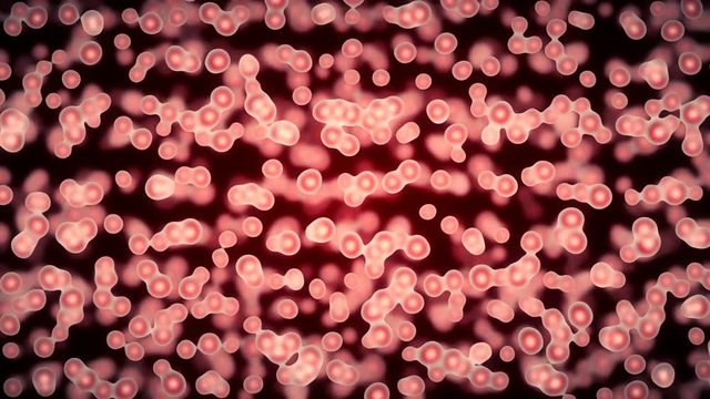 Microbiology background A motion of viruses or bacteria magnified by microscope.