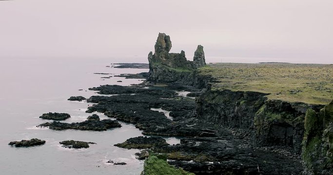 Volcanic rock cliffs of Londrangar, Iceland