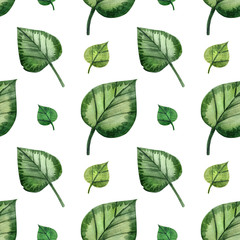 Wild Plants hand painted watercolor seamless pattern