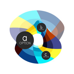 Abstract colorful geometric option infographics design template with sample abc options. Abstract background for business presentation or information banner