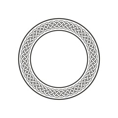 Celtic Knot #3 / ancient round meander art in circle isolated on white