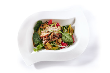 Warm Salad with Chicken, Vegetables and Pineapple