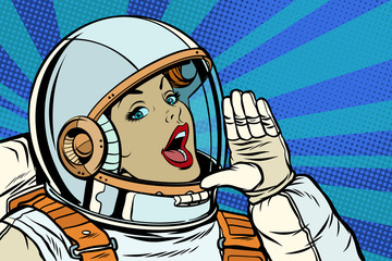 woman astronaut calling for help © studiostoks