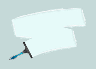 Cleaning brush cleans dirty surface 