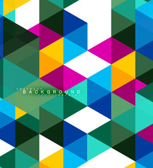 Multicolored triangles abstract background, mosaic tiles concept