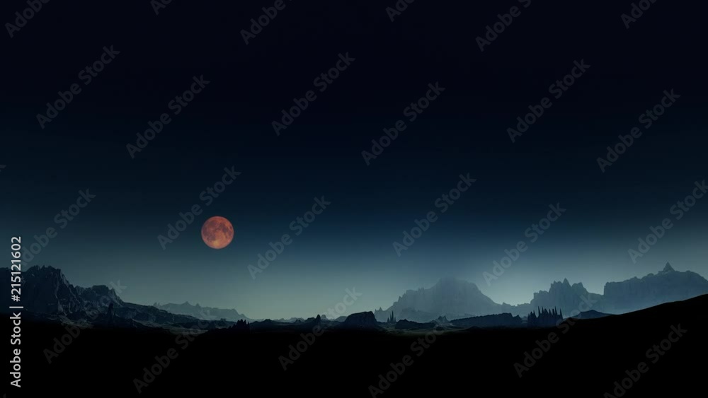 Canvas Prints lunar eclipse time lapse animation