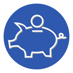 money box piggy bank in a circle web icon button