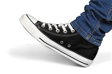 Foot in a Black Shoe