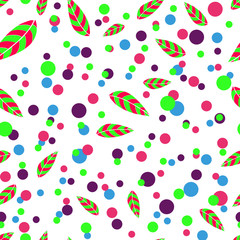 colorful dots with leaves