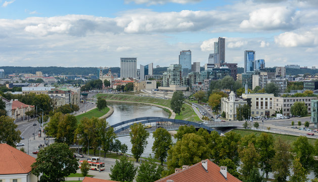 Fototapeta View of the capital of Lithuania Vilnius from the tower Gediminas.