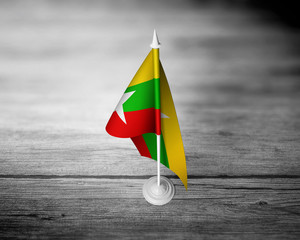 Myanmar Waving Desk Flag