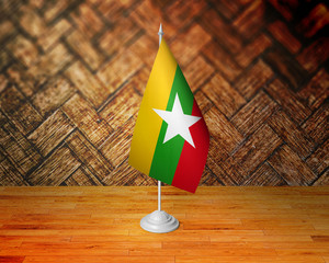 Myanmar Desk Flag