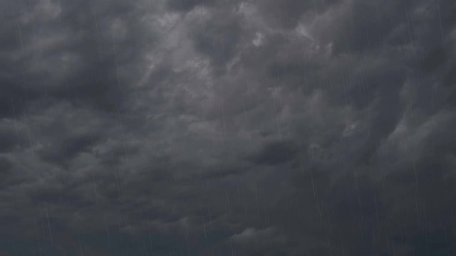 Time lapse of dark storm clouds and rainfall