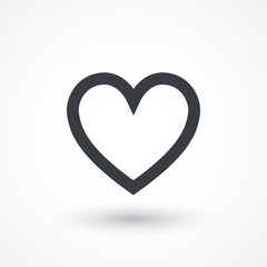 Heart icon illustration. Flat design style