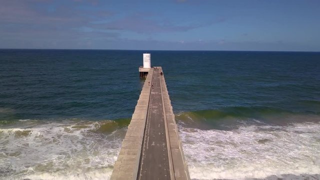 Aerial view of the emissary of Arembepe, Camacari, Bahia, Brazil
