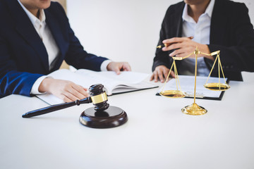 Teamwork of business lawyer colleagues, consultation and conference of professional female lawyers...