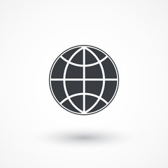Obraz premium Earth icon. Globe icon background. Flat design style