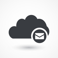 Cloud Mail Icon in flat style