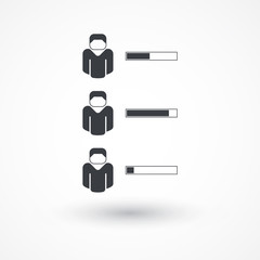 Human resources data of job performance icon. Qualification, review