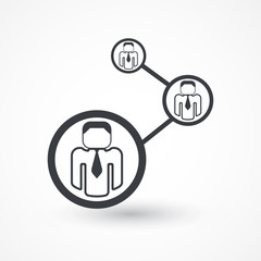 Connection of businessmen. Network concept. illustration