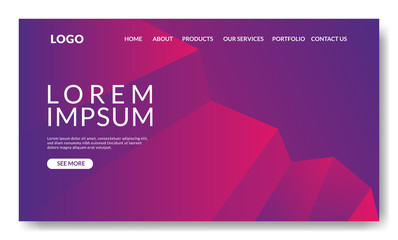 Web page design template. Landing page template