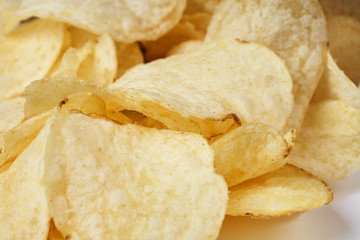 Potato chips close-up.